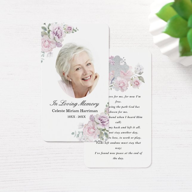 Carte de prière pour la photo florale rose vif (Bureau)