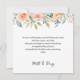 Carte de prière pour votre jour de mariage Bénéd