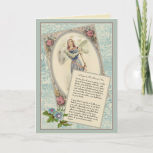 Carte de prière religieuse vintage de Ste Jeanne d