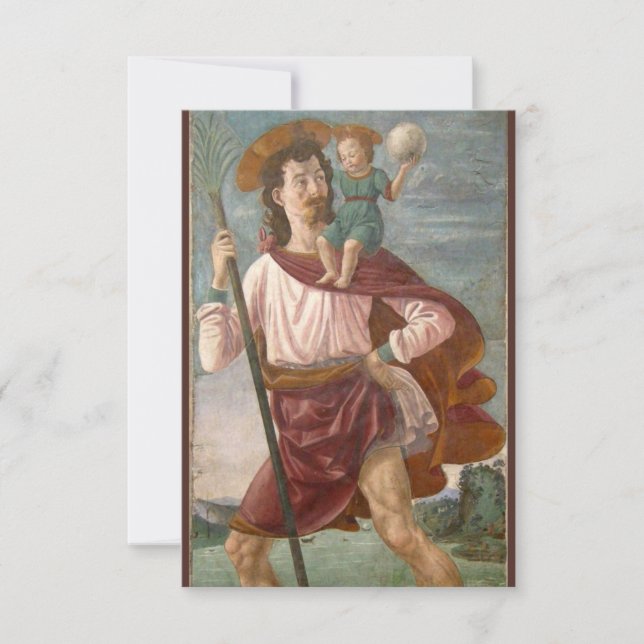Carte de prière Saint Christopher Patron Saint de  (Devant)