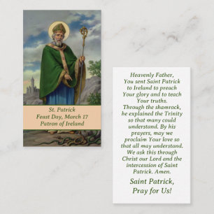 Carte de prière Saint Patrick