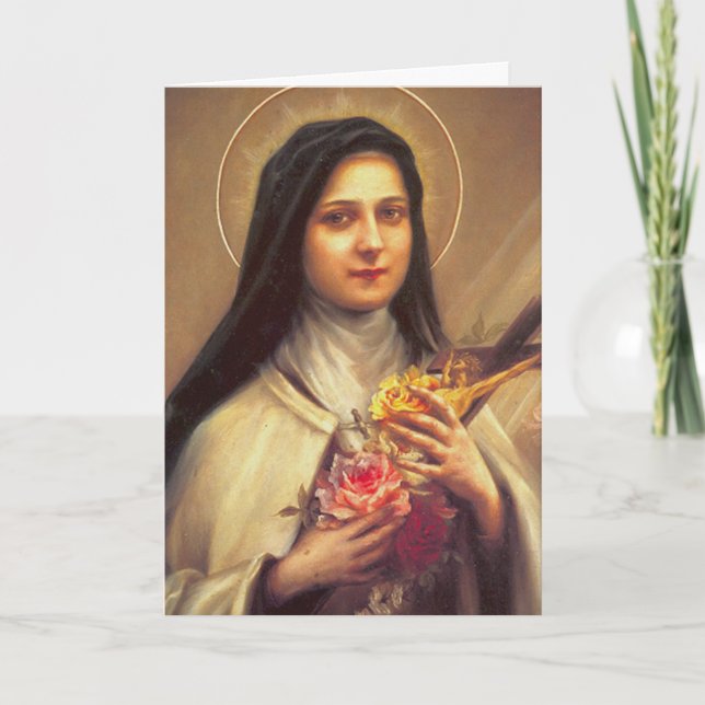 Carte de prière Saint Therese Spirituelle Bouquet (Devant)