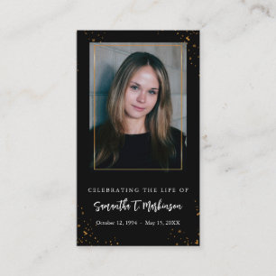 Carte de prière simple et moderne avec cadre doré