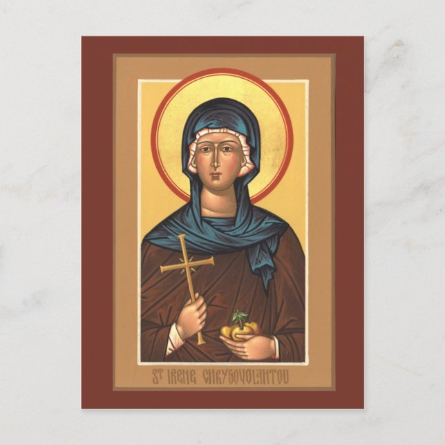 Carte de prière St. Irene Chrysovolantou (Devant)