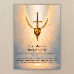 Carte de prière St. Michael l'Archange catholique
