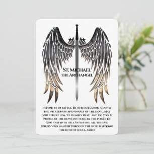 Carte de prière St. Michael pour la protection