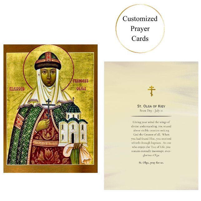 Carte de prière St. Olga Equal-to-the-Apostles (Créateur téléchargé)