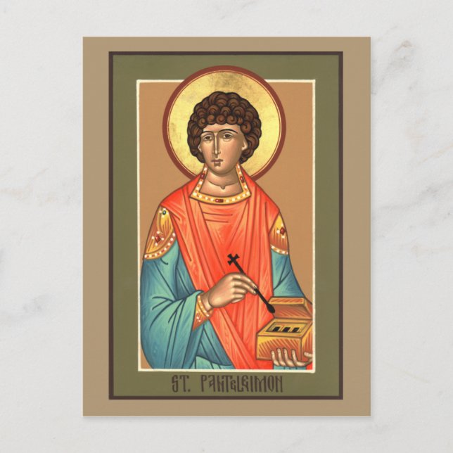 Carte de prière St. Panteleimon (Devant)