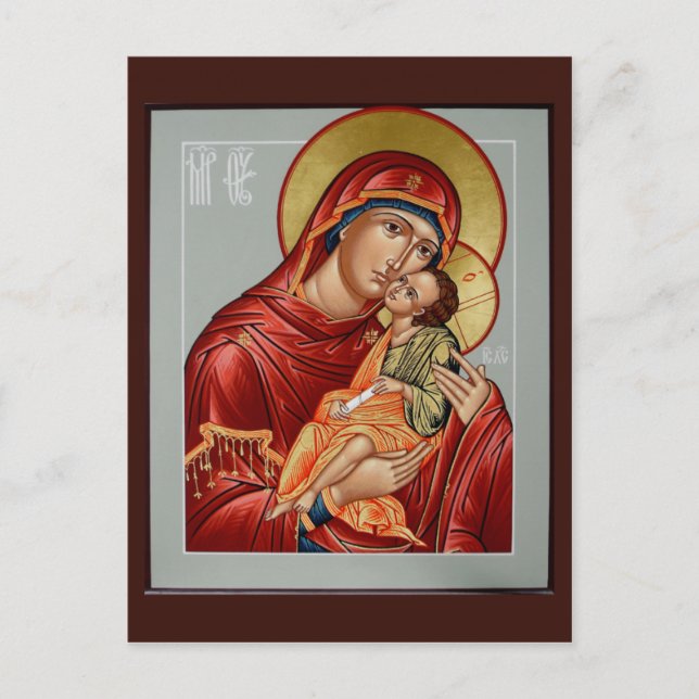 Carte de prière Sweet Kisser Mère de Dieu (Devant)
