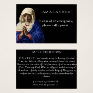 Carte de prière traditionnelle catholique d'urgenc