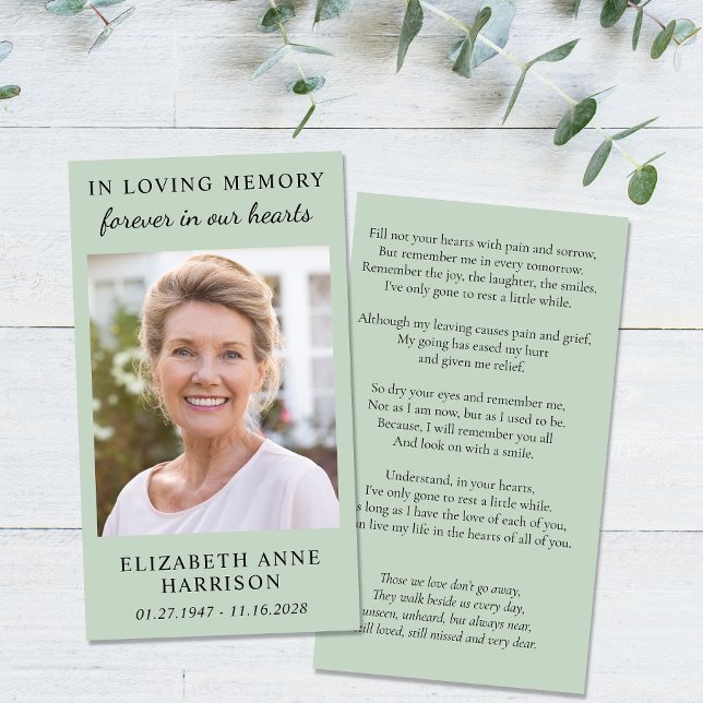 Carte de prière verte de l'emplacement de la photo (Créateur téléchargé)