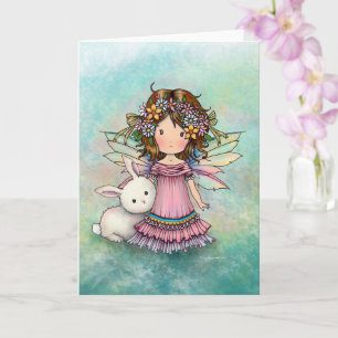 Carte de printemps Fée et Lapin par Molly Harrison