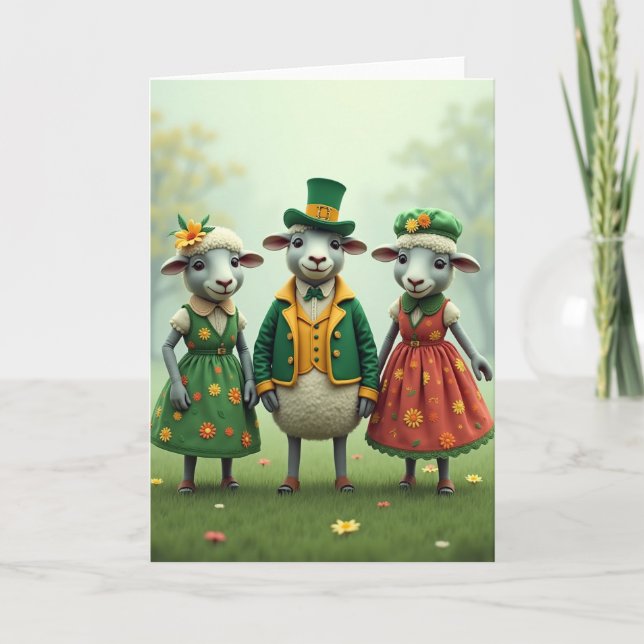 Carte de printemps festive pour les moutons (Devant)