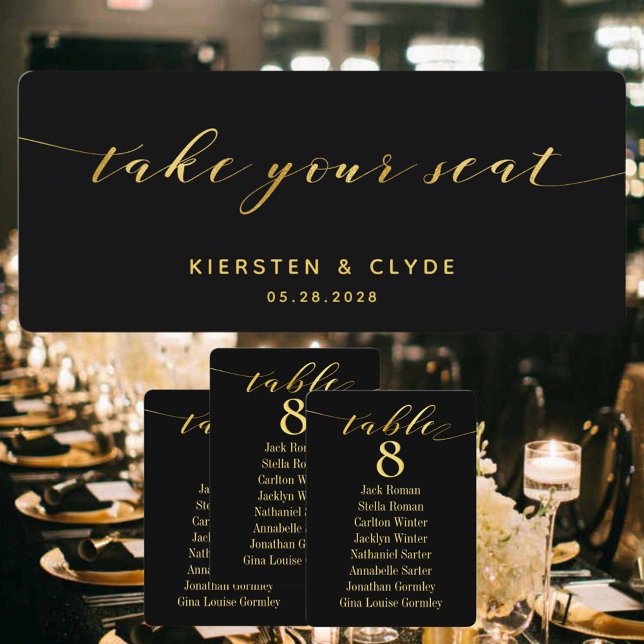 Carte de prise de siège de mariage à calligraphie  (Créateur téléchargé)