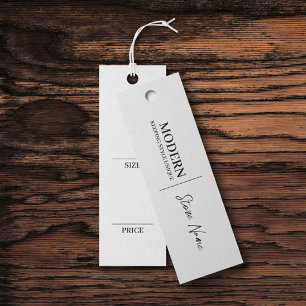 Carte de prix d'affichage à accrochage blanc simpl