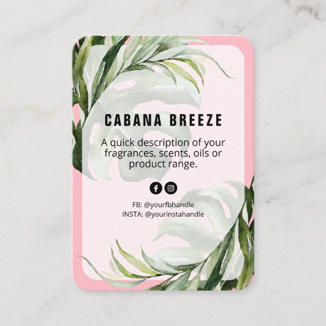 Carte de prix du produit Botanique Tropical Pink (Devant)