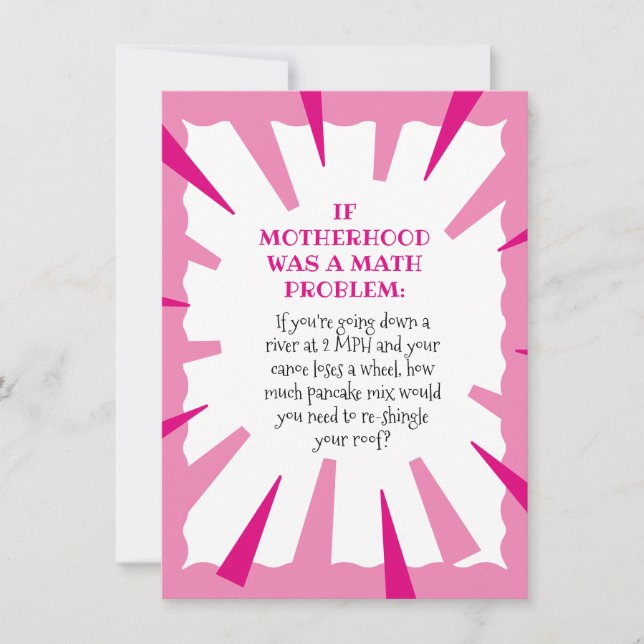 Carte de problème mathématique de la Fête des Mère (Devant)