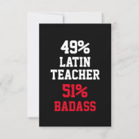 Carte de professeur de latin badass