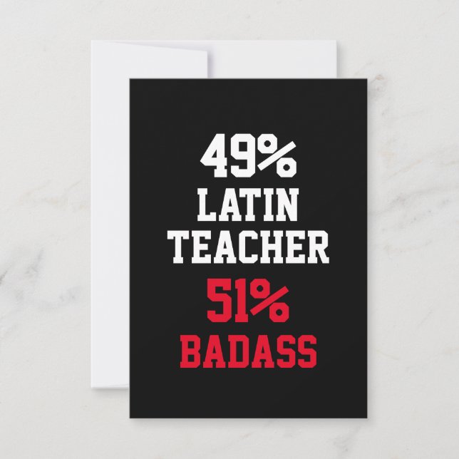 Carte de professeur de latin badass (Devant)