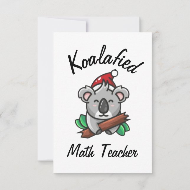 Carte de professeur de mathématiques Koalafied (Devant)