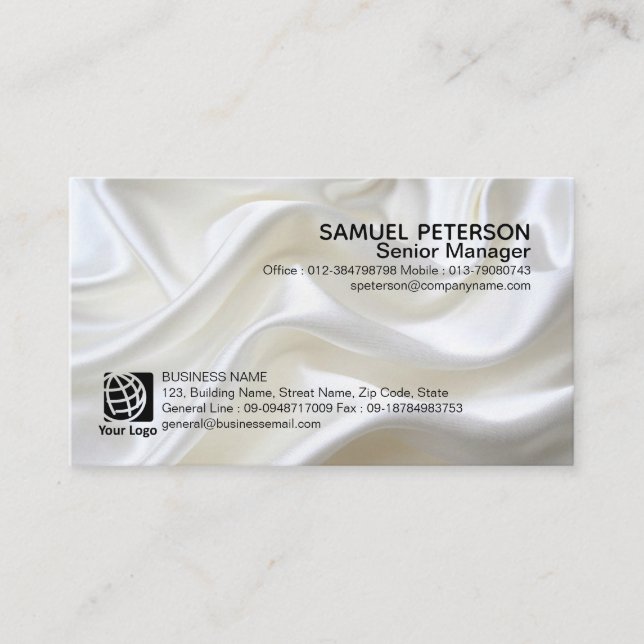 Carte de professionnel de texture de tissu de (Devant)