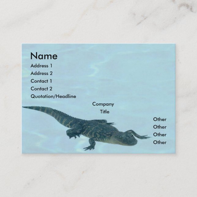 Carte de profil Alligator (Devant)