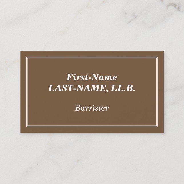 Carte de profil Barrister simple (Devant)