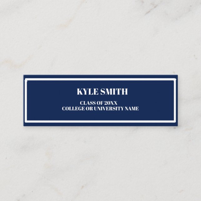 Carte de profil bleu et blanc de la Marine (Devant)