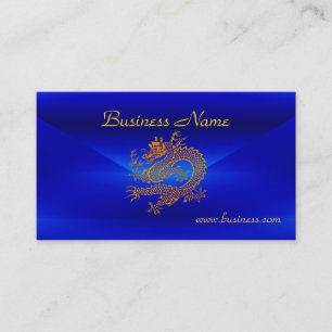 Carte de profil Business Blue Gold Dragon 2