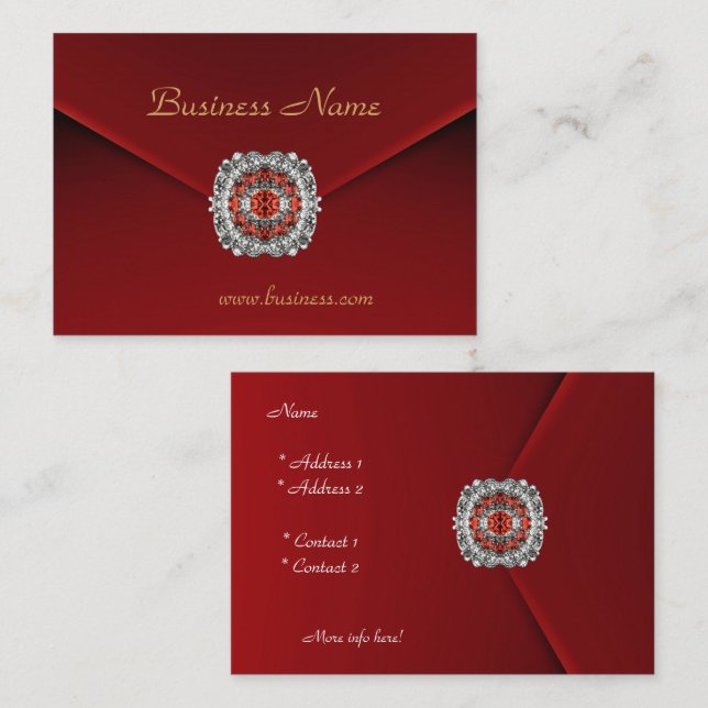 Carte de profil Business Red Velvet Look Image (Devant / Derrière)