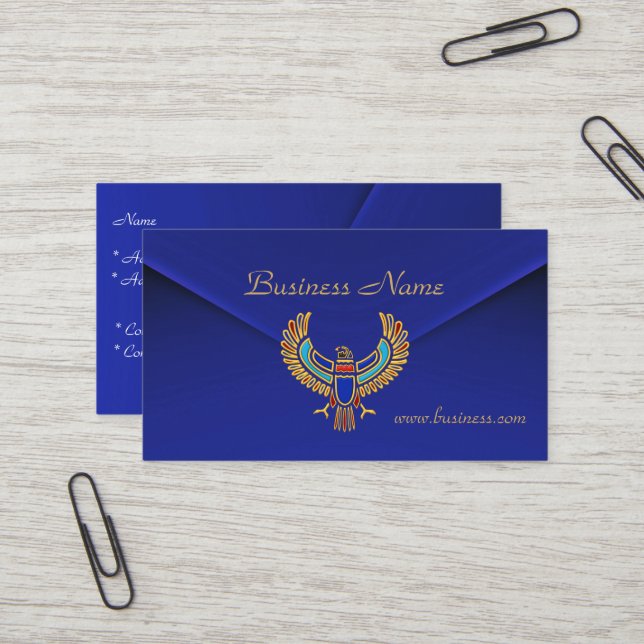 Carte de profil Business Rich Blue Velvet Eagle (Devant/Arrière en situation)