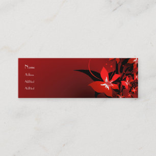 Carte de profil Business Shady Red Floral long