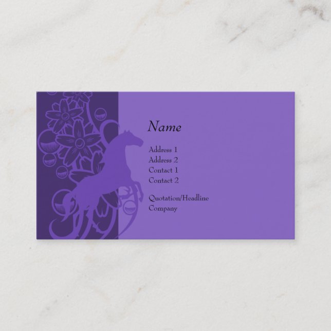 Carte de profil - cheval décoratif (Devant)
