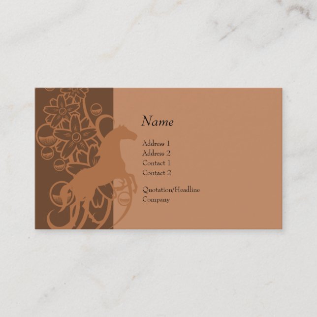 Carte de profil - cheval décoratif (Devant)