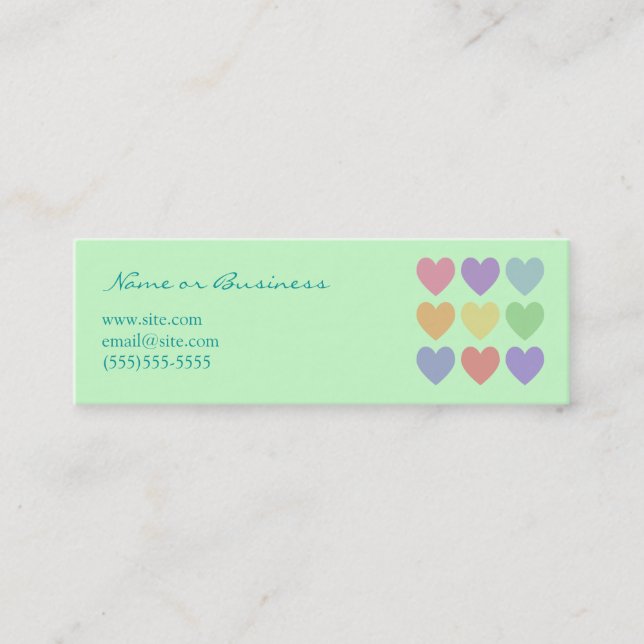 Carte de profil Coeurs colorés (Devant)