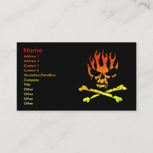 Carte de profil d'affaires de crâne du feu