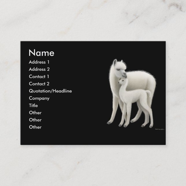 Carte de profil d'alpaga (Devant)