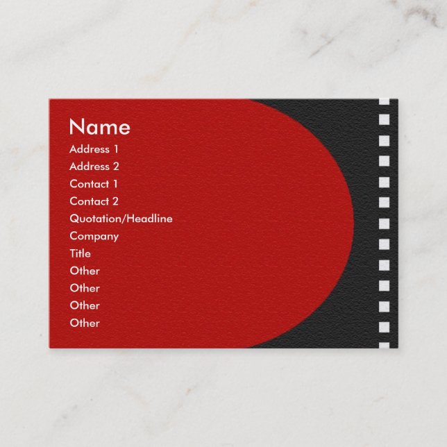 Carte de profil de bande de film négative (Devant)