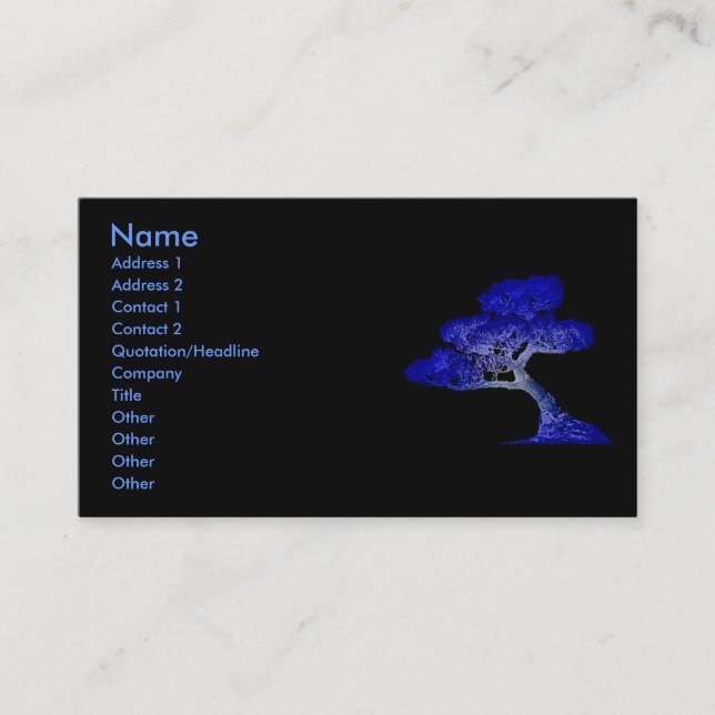 Carte de profil de bonsaïs (Devant)