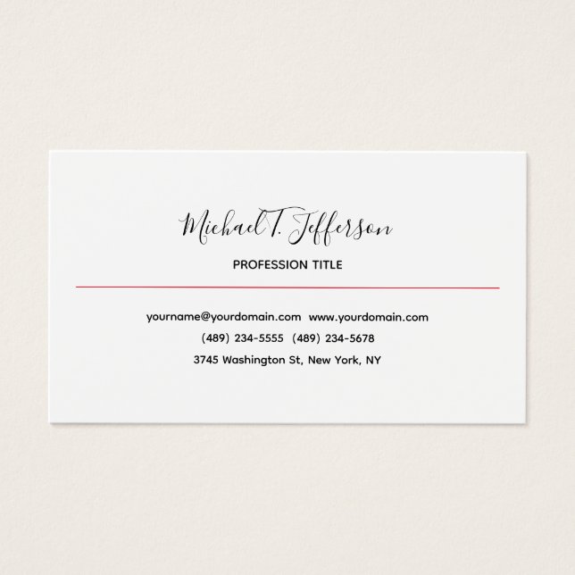 Carte de profil de calligraphie classique élégante (Devant)