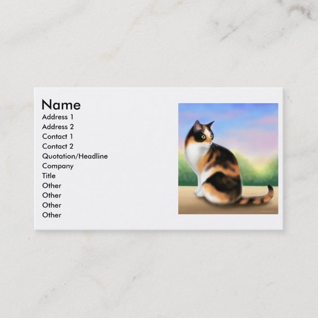 Carte de profil de chat de calicot (Devant)