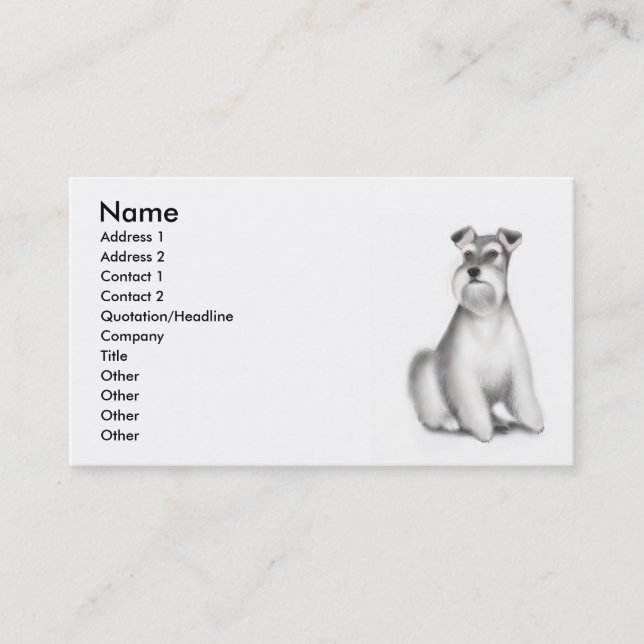 Carte de profil de chien de Schnauzer (Devant)