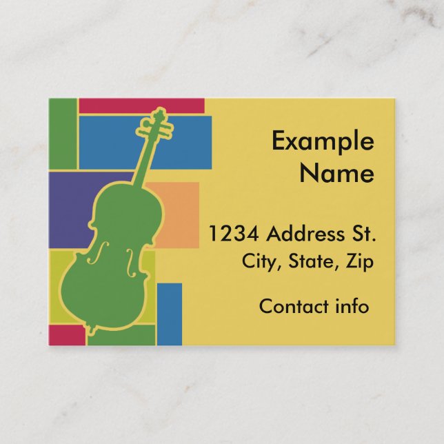 Carte de profil de Colorblocks de violoncelle (Devant)