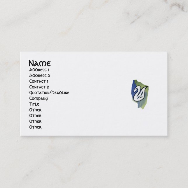 Carte de profil de CYGNE d'AQUARELLE (Devant)