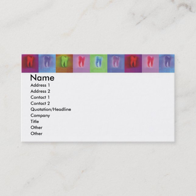 Carte de profil de dentiste (Devant)