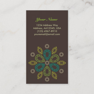 Carte de profil de fleur de gemmes - vert