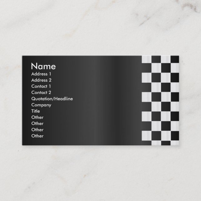 Carte de profil de frontière de damier (Devant)