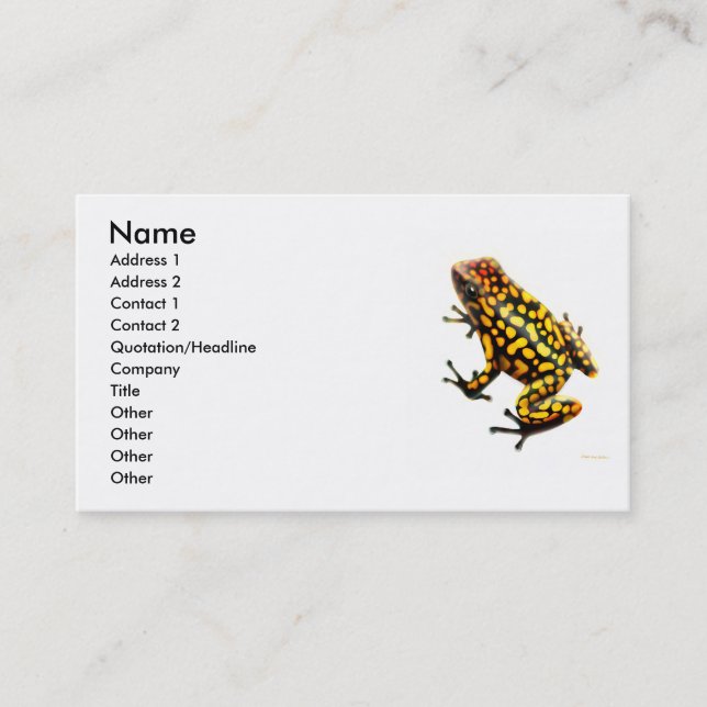 Carte de profil de grenouille de poison de (Devant)