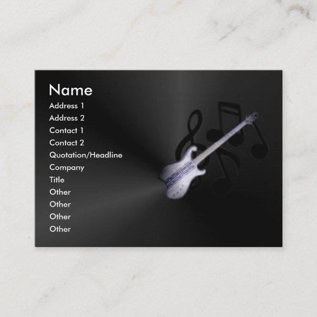 Carte de profil de guitare (Devant)