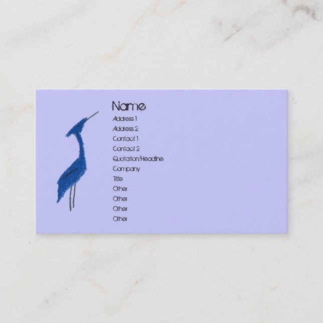 Carte de profil de HÉRON de GRAND BLEU (Devant)